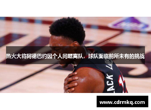 热火大将阿德巴约因个人问题离队，球队面临前所未有的挑战