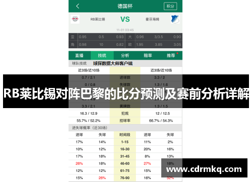 RB莱比锡对阵巴黎的比分预测及赛前分析详解